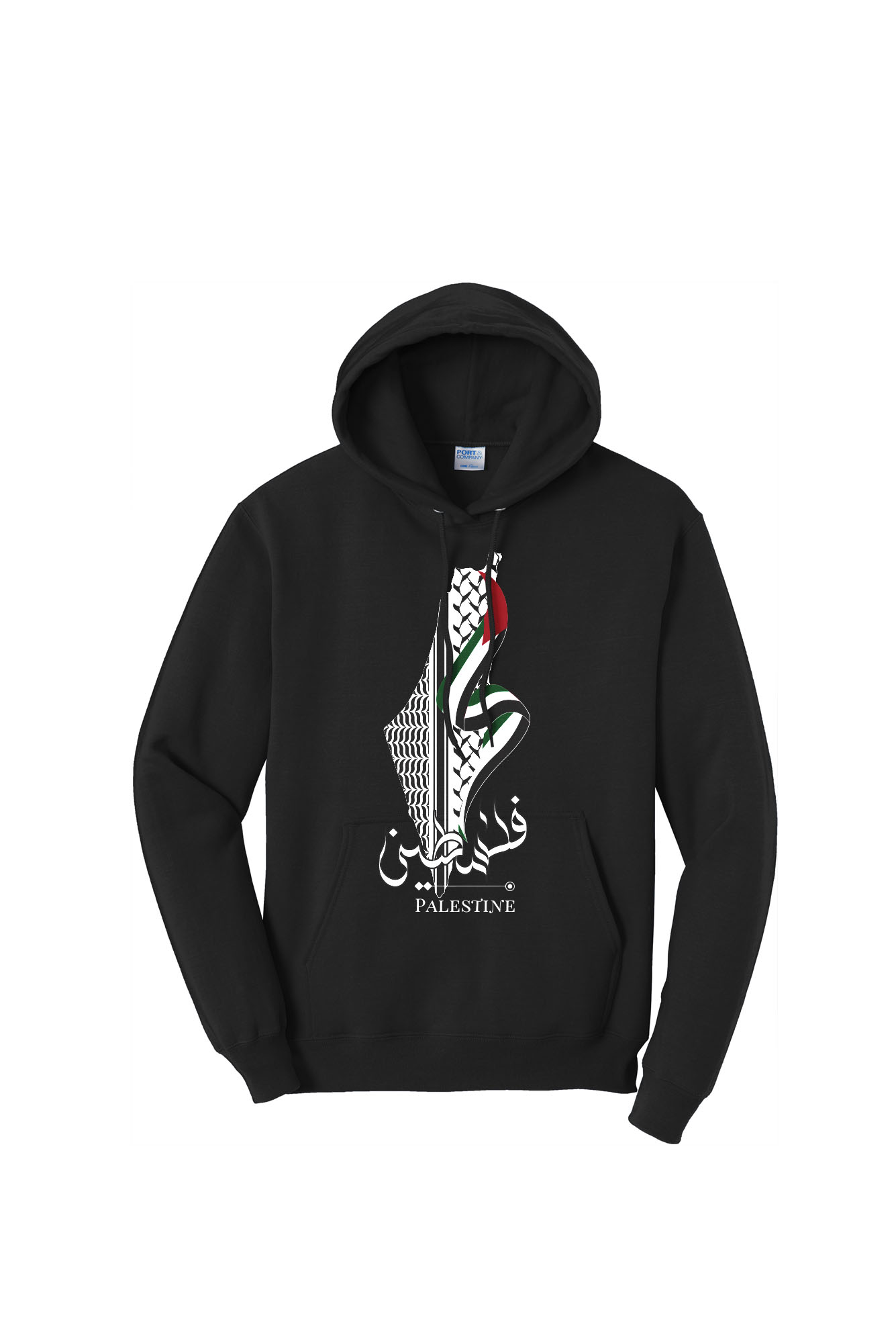 Keffiyeh Palestine Map Black Hoodie Sweatshirt