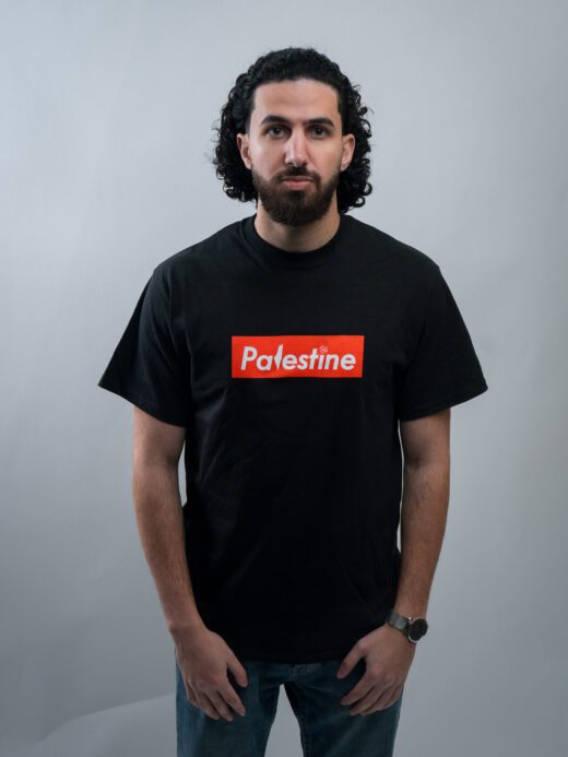 Red Palestine Box Black Tee