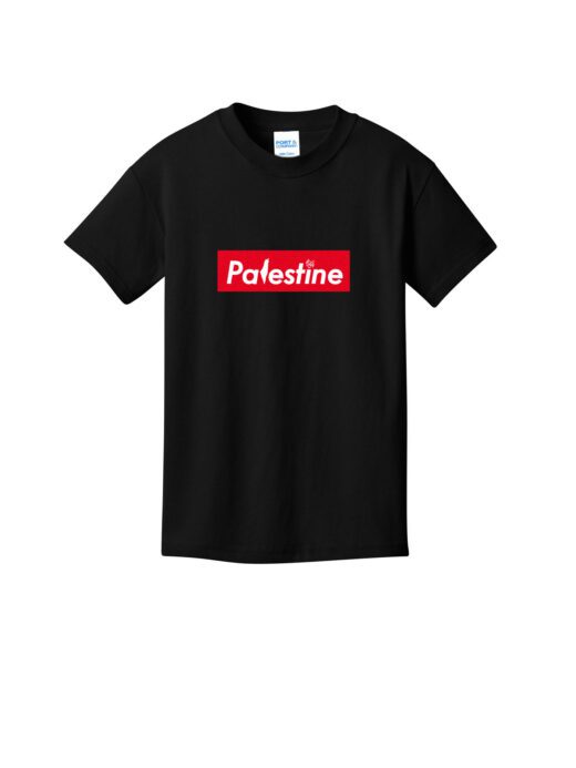 Youth Red Palestine Box Black Tee