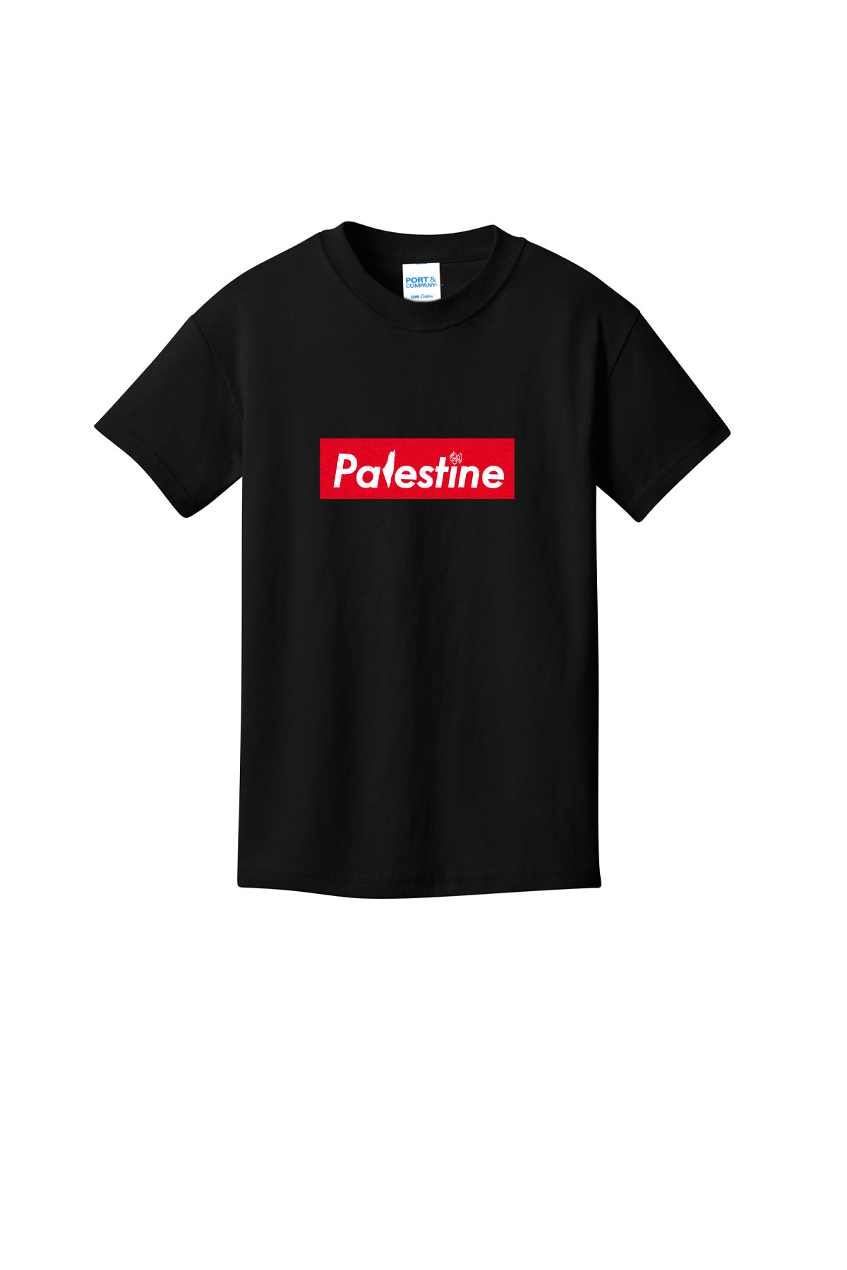 Youth Red Palestine Box Black Tee